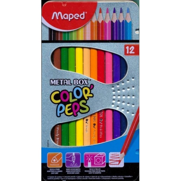 Maped Colour Pencil Color Peps 12c Metal Box