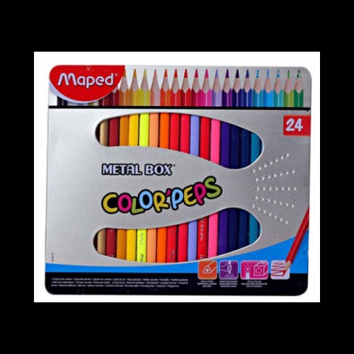 Maped Colour Pencil Color Peps 24c Metal Box