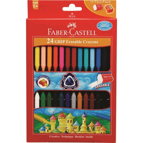 Faber Castell Grip Erasable Crayons 24c