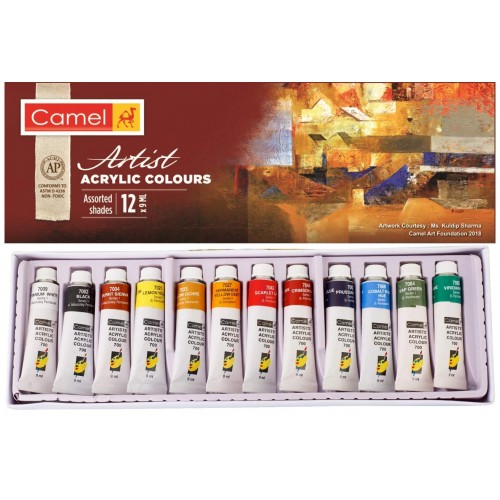 Camel Artist Acrylic Colours 9ml x 12c