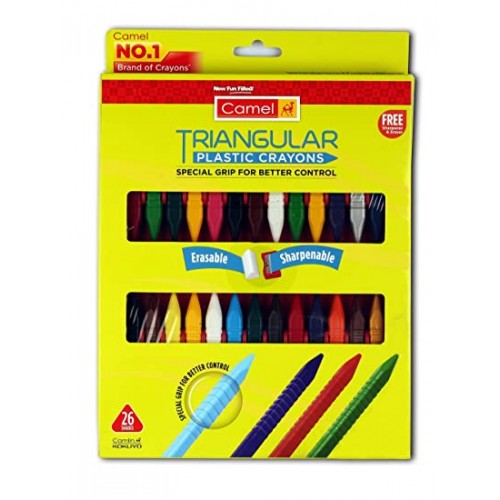 Camel Triangular Plastic Crayons 26c 