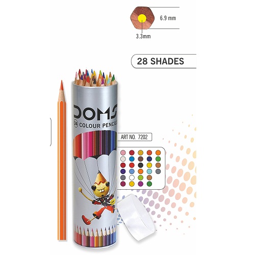 Doms Colour Pencils 24c Metal Box