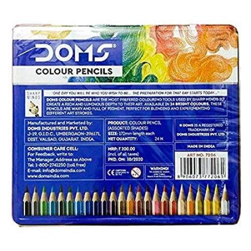Doms Colour Pencil Super Soft 24c Metal Box